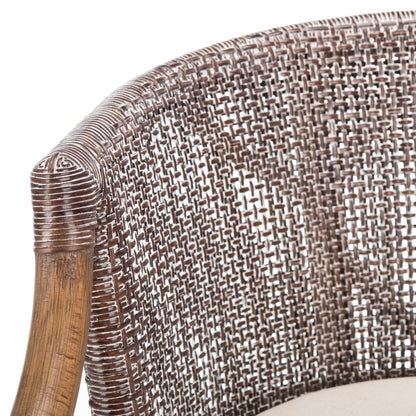 Tabouret de bar en rotin SAFAVIEH Virona de 76 cm (30 pouces) - 56,6 x 52,1 x 99 cm (22,3 L x 20,5 l x 39 h) - 56,6L x 52,1l x 99h