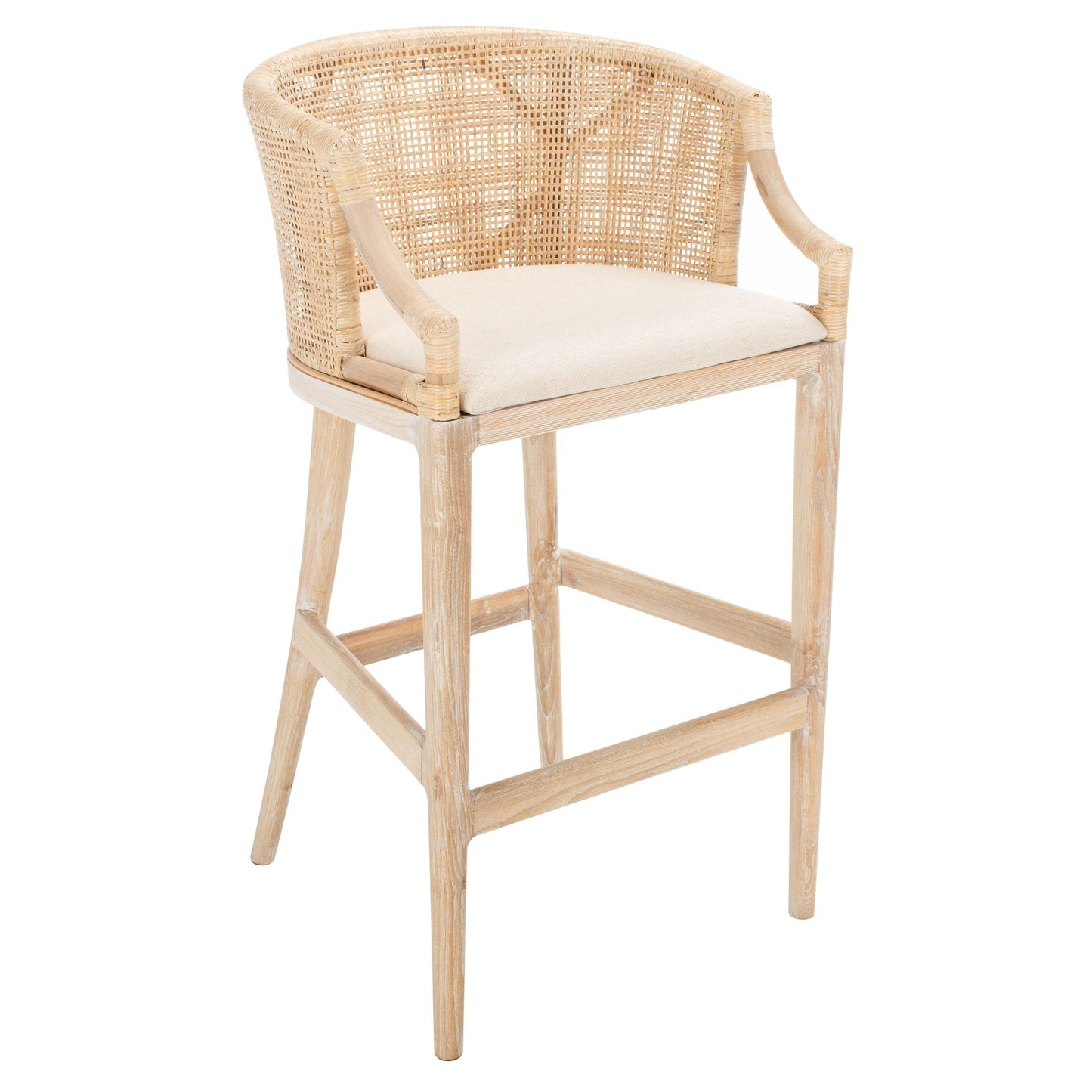 Tabouret de bar en rotin SAFAVIEH Virona de 76 cm (30 pouces) - 56,6 x 52,1 x 99 cm (22,3 L x 20,5 l x 39 h) - 56,6L x 52,1l x 99h