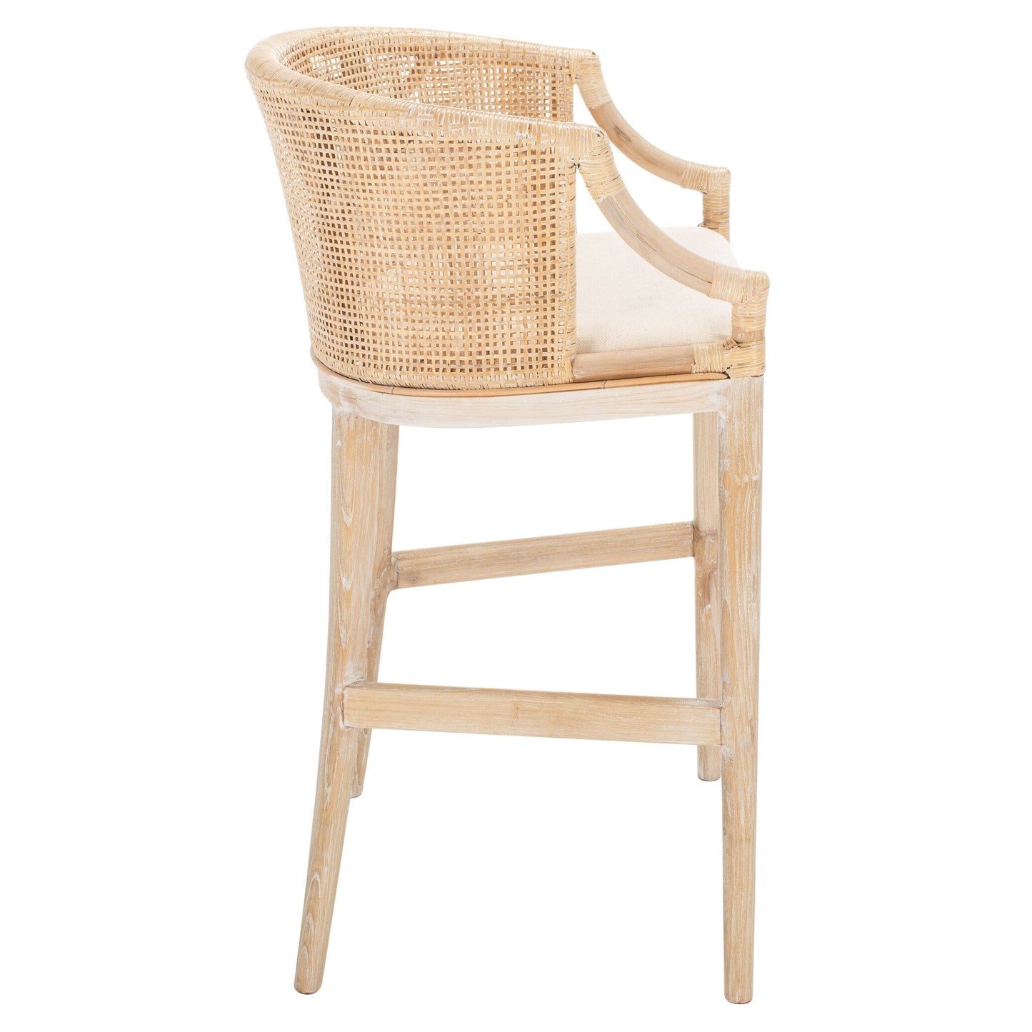 Tabouret de bar en rotin SAFAVIEH Virona de 76 cm (30 pouces) - 56,6 x 52,1 x 99 cm (22,3 L x 20,5 l x 39 h) - 56,6L x 52,1l x 99h