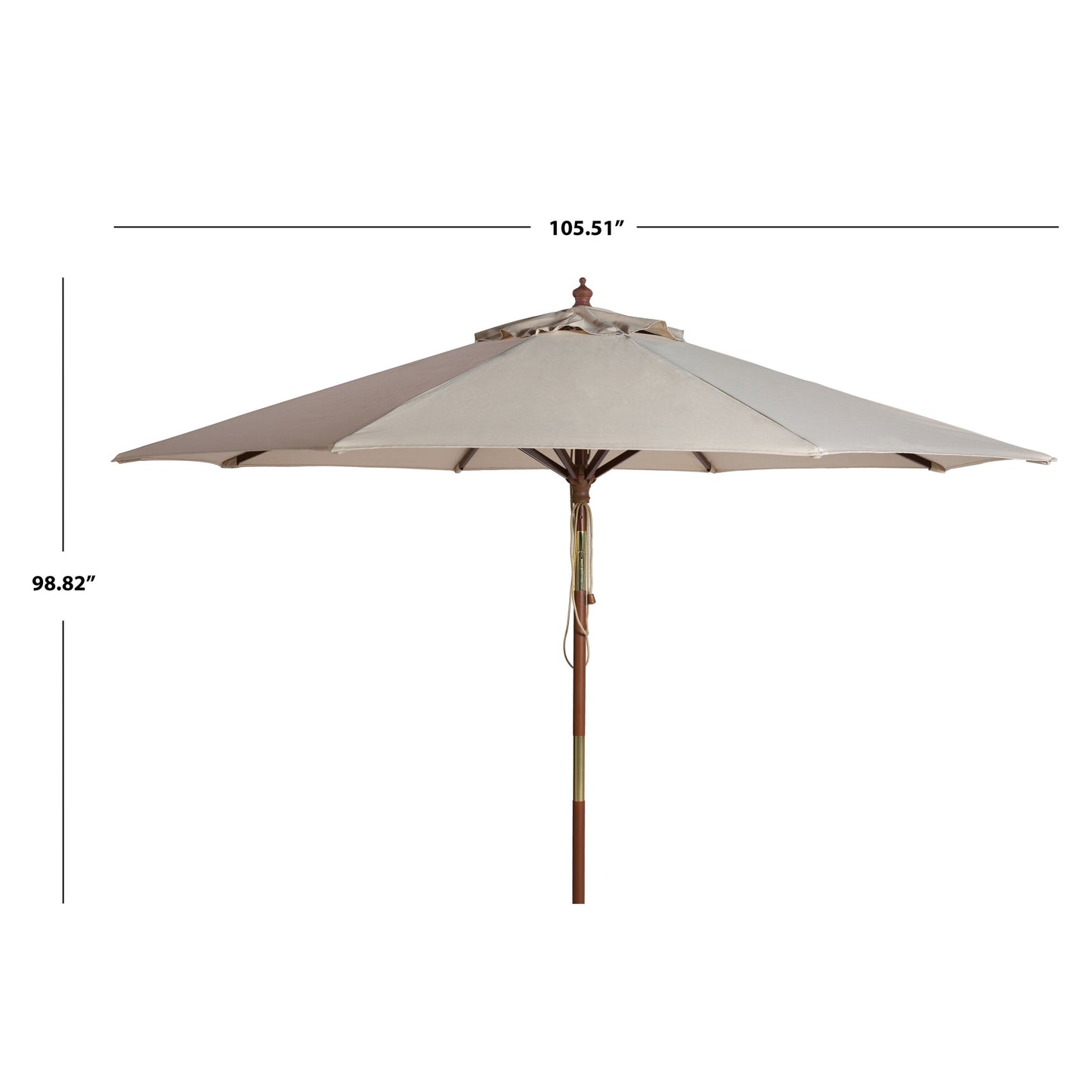 Parasol d'extérieur en bois Zlatana de 2,7 m (9 pieds) de SAFAVIEH