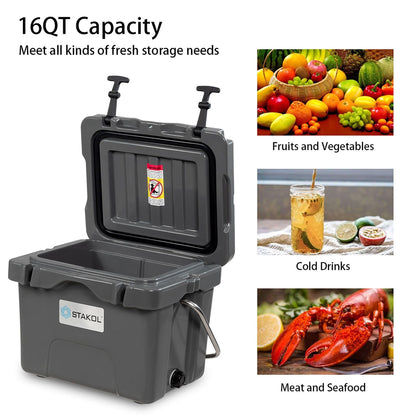 SKTAKOL Glacière isotherme portable 16 quarts, étanche, 24 boîtes de glace - Voir les détails