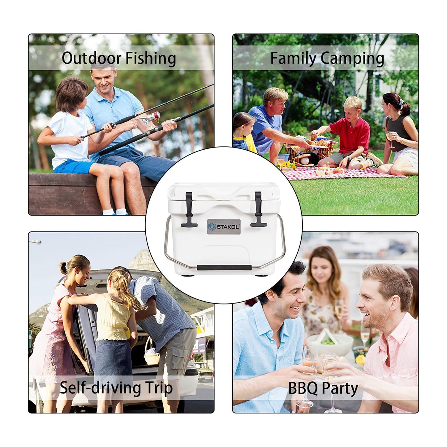 SKTAKOL Glacière isotherme portable 16 quarts, étanche, 24 boîtes de glace - Voir les détails