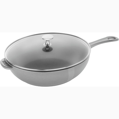 Casserole quotidienne en fonte STAUB de 2,9 quarts avec couvercle en verre