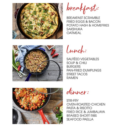 Casserole quotidienne en fonte STAUB de 2,9 quarts avec couvercle en verre