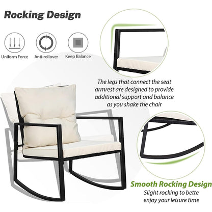 Ensemble de bistro à balançoire de patio extérieur SUNCROWN en métal noir, 3 pièces