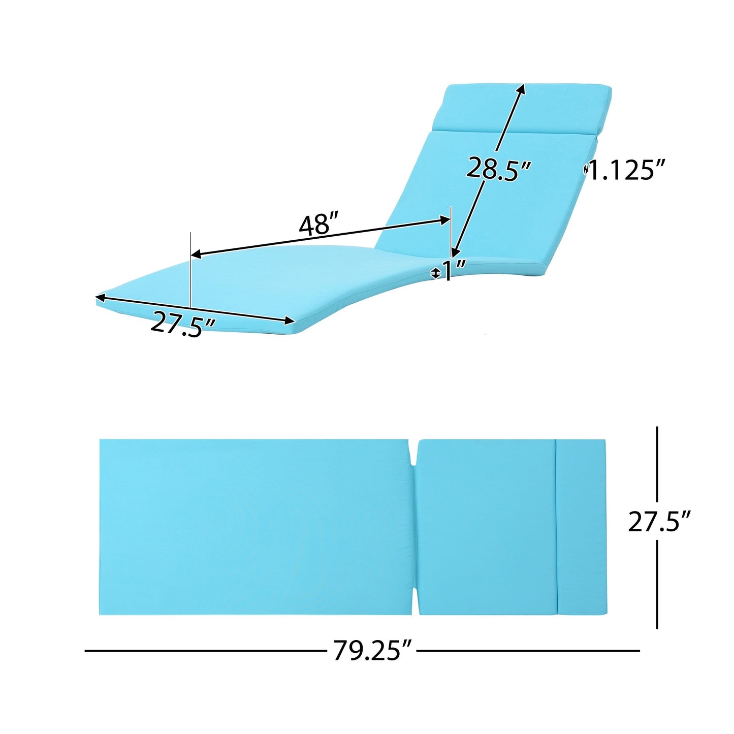 Ensemble de coussins d'extérieur Salem pour chaise longue - Coussins uniquement (lot de 2) par Christopher Knight Home - 79,25L x 27,50l x 1,50h