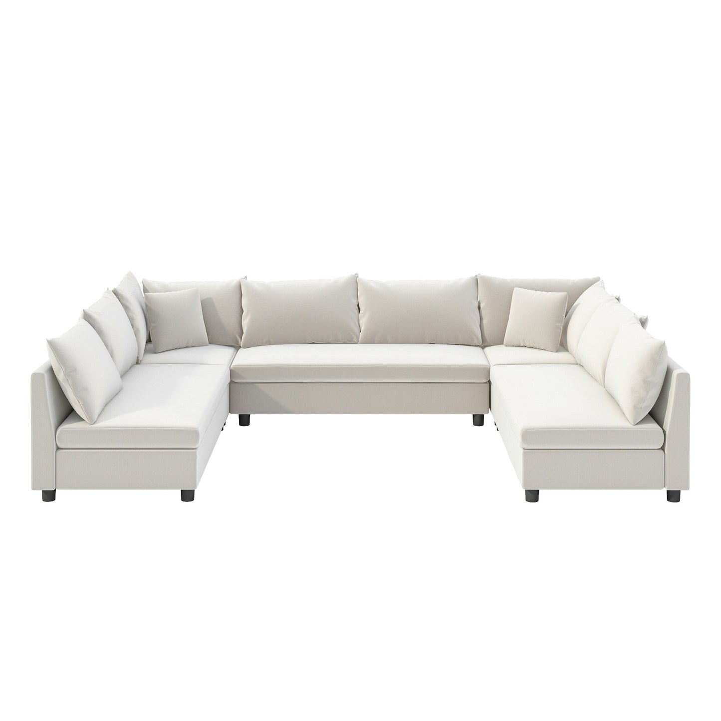 Canapé d'angle, ensemble de canapé en chenille en forme de U réversible, combinaison libre, canapé convertible 8 places surdimensionné