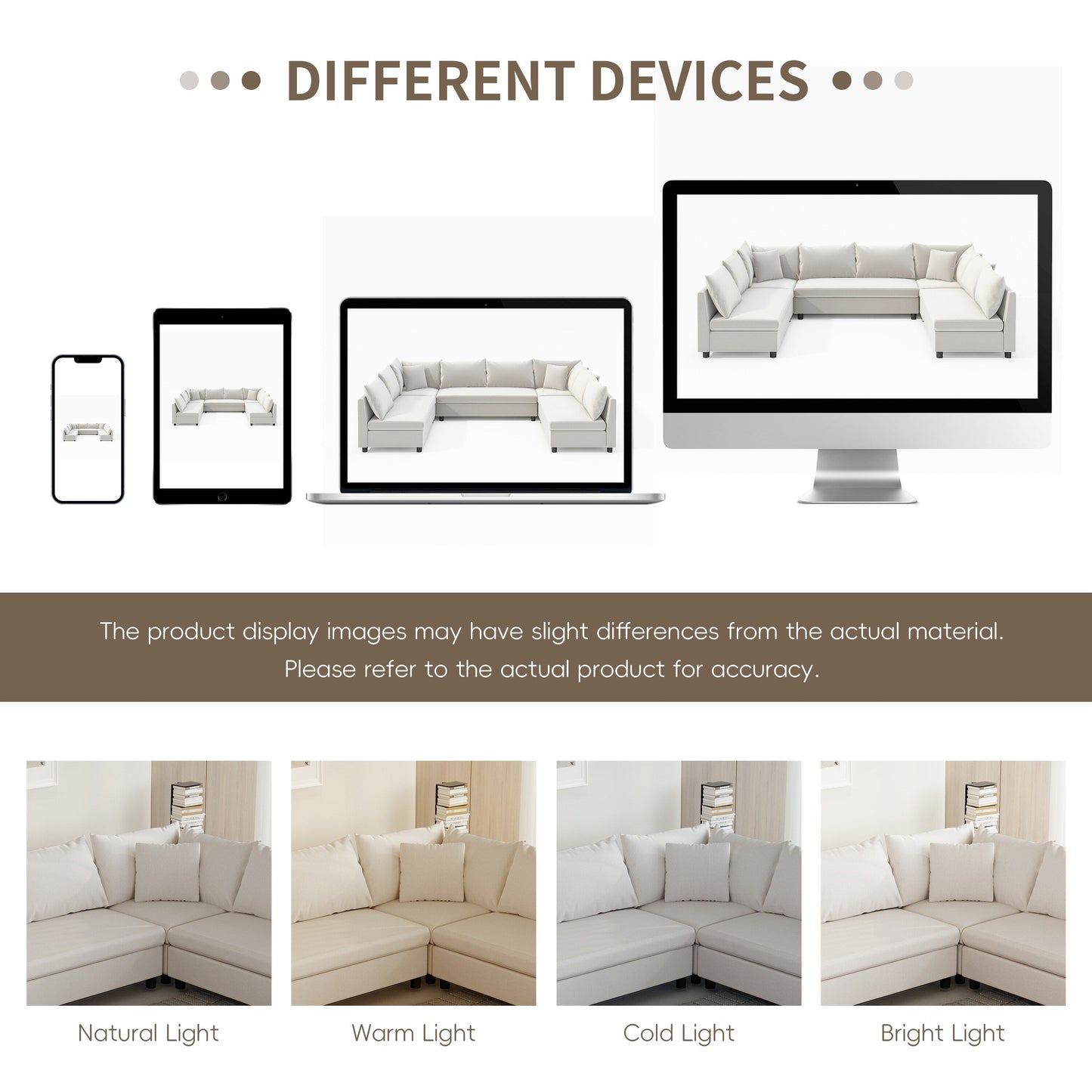 Canapé d'angle, ensemble de canapé en chenille en forme de U réversible, combinaison libre, canapé convertible 8 places surdimensionné