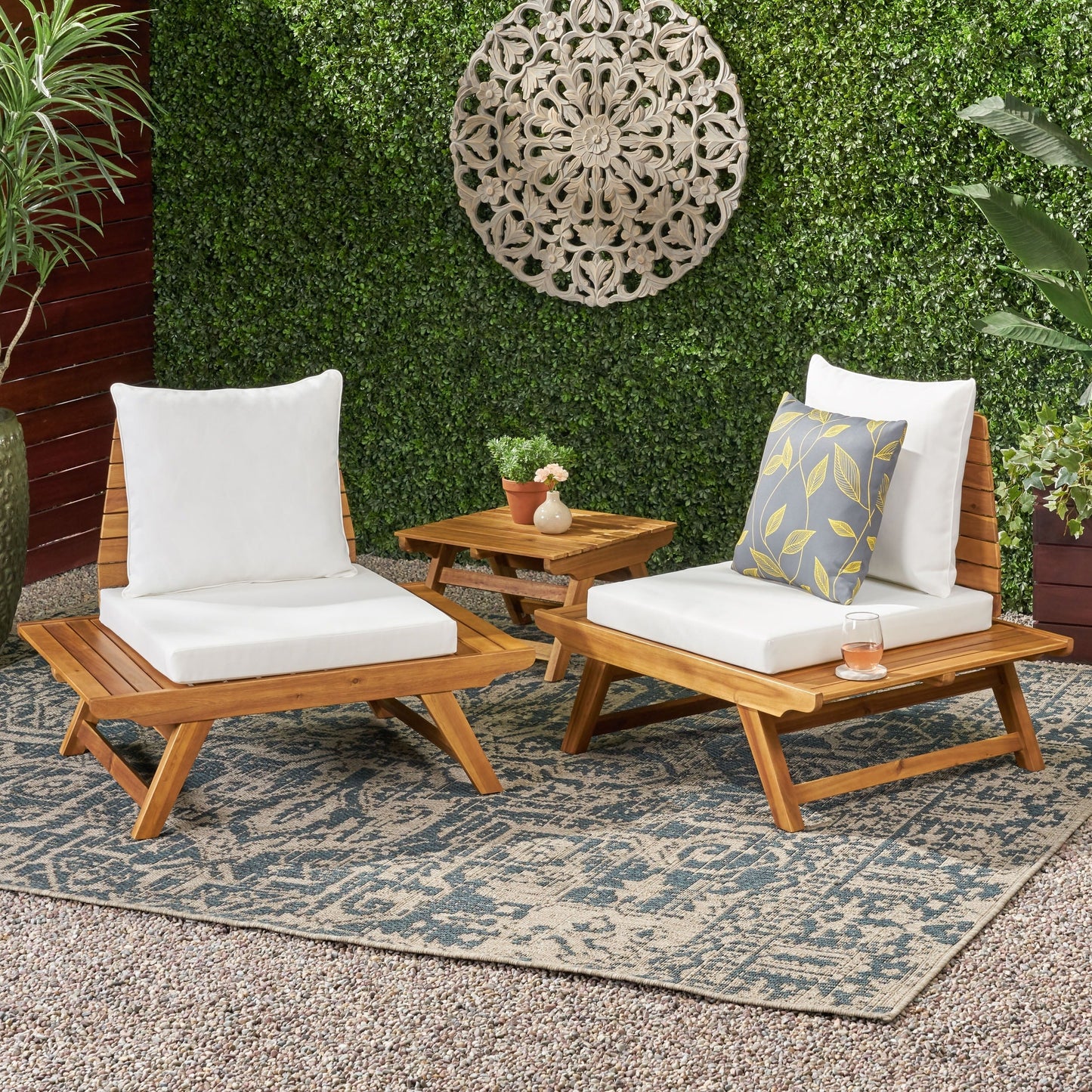Chaise de jardin en bois d'acacia Sedona (lot de 2) par Christopher Knight Home