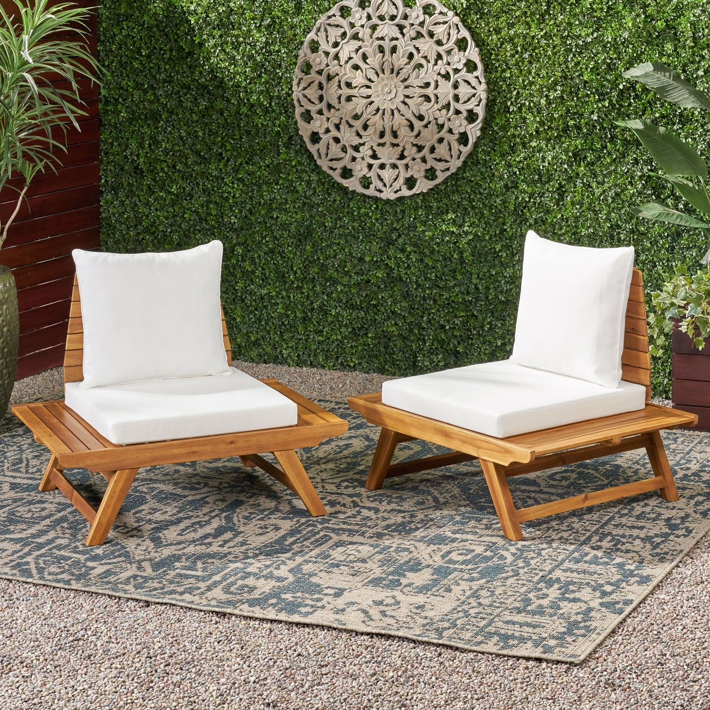 Chaise de jardin en bois d'acacia Sedona (lot de 2) par Christopher Knight Home
