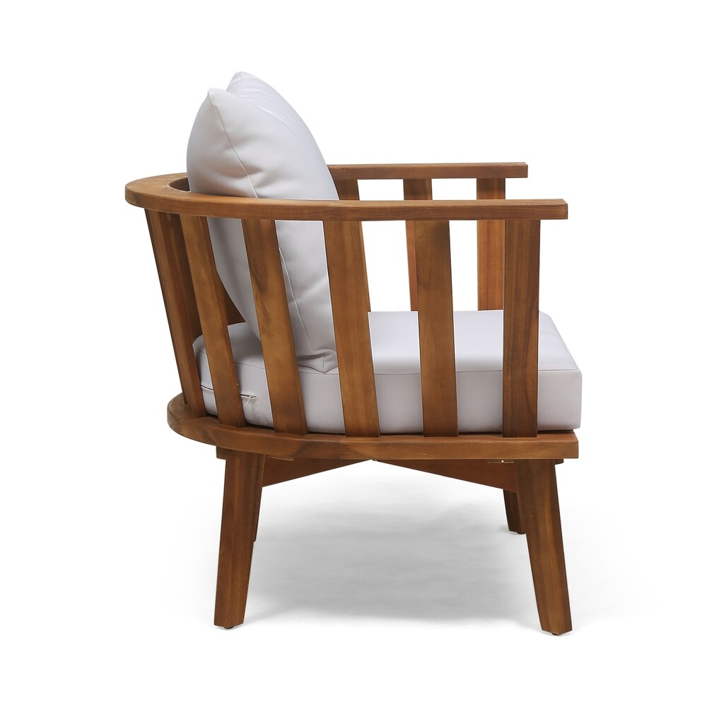 Fauteuils de jardin en bois d'acacia Sedona avec coussins (lot de 2) de Christopher Knight Home