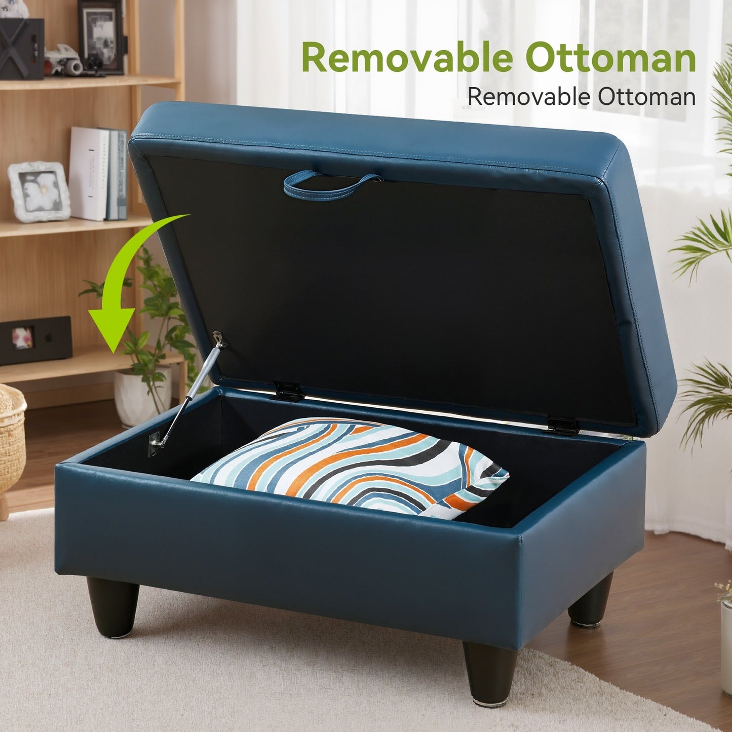 Ensemble de canapé semi-cuir synthétique PU 3 pièces pour salon