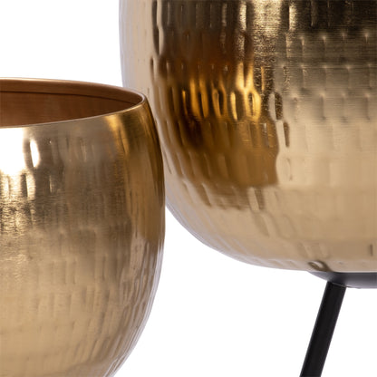 Sagebrook Home Lot de 2 jardinières robustes en fer sur pieds modernes - Transformez votre espace de vie en oasis