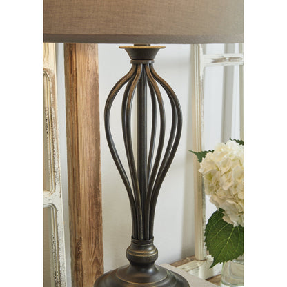 Lampe de table Ornawell en bronze antique de Signature Design by Ashley (lot de 2) - 15W x 15D x 29H