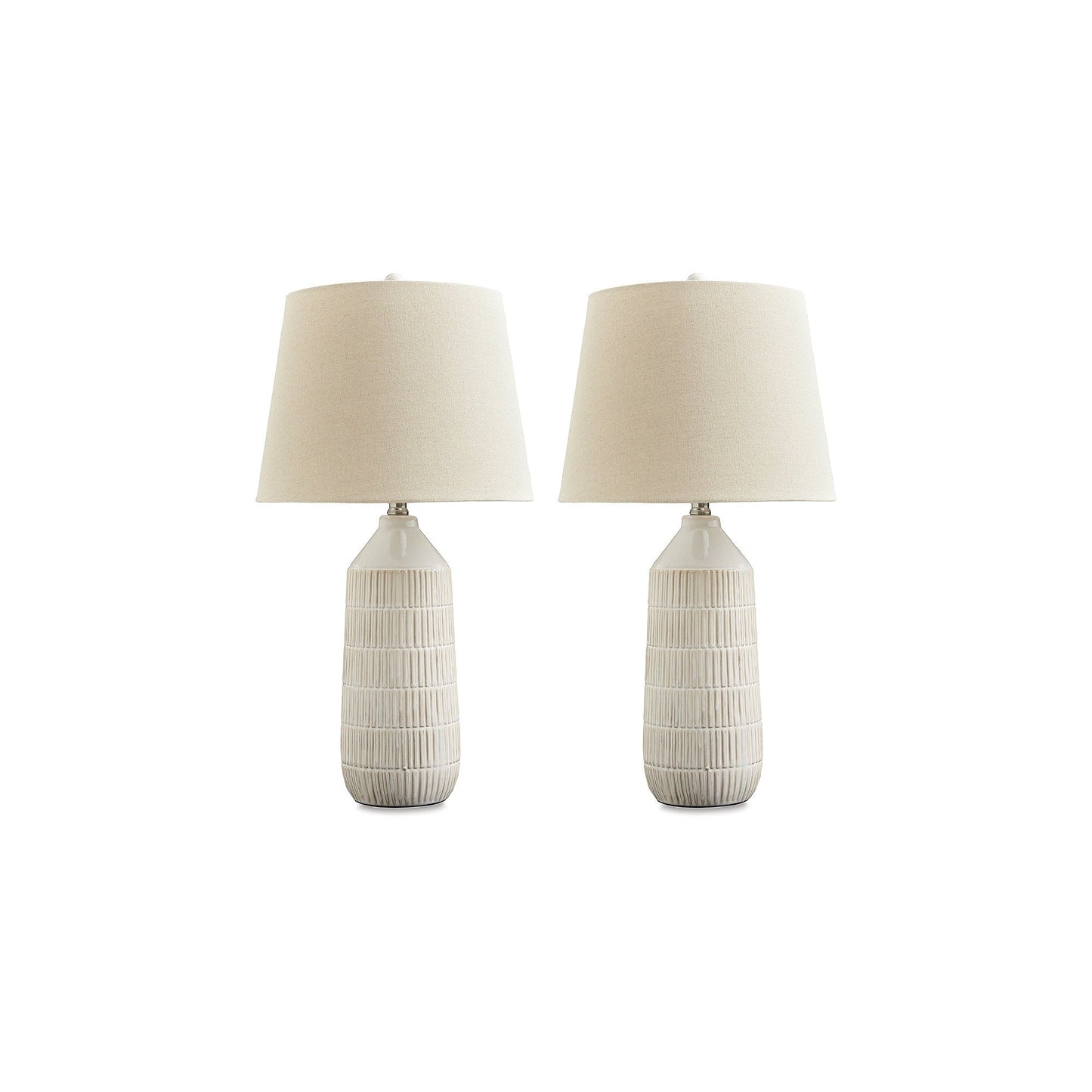 Lampe de table Willport blanc cassé de Signature Design by Ashley (lot de 2) - 14L x 14P x 27H