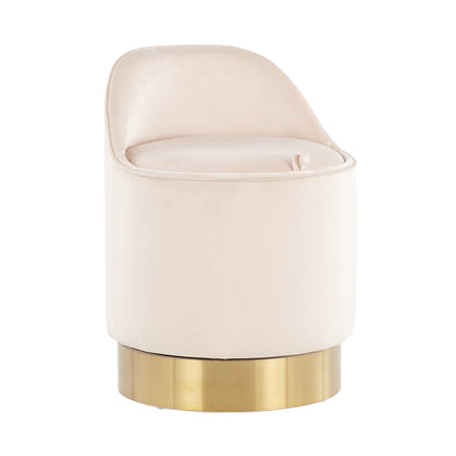 Tabouret de coiffeuse pivotant en velours Corday de Silver Orchid