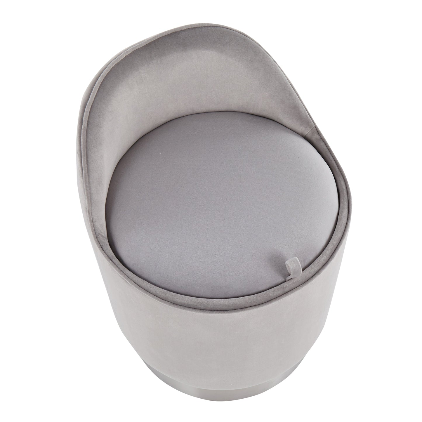 Tabouret de coiffeuse pivotant en velours Corday de Silver Orchid