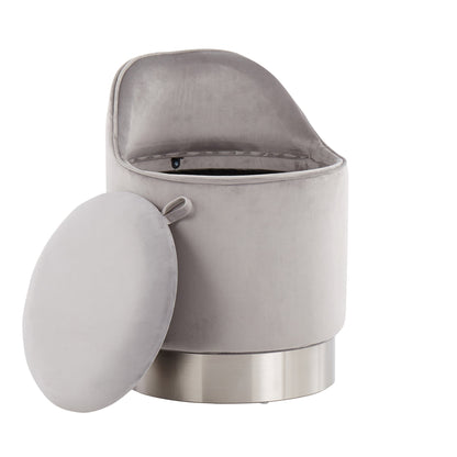 Tabouret de coiffeuse pivotant en velours Corday de Silver Orchid