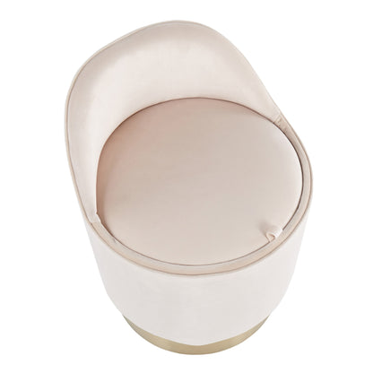 Tabouret de coiffeuse pivotant en velours Corday de Silver Orchid