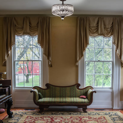 Applique lumineuse semi-encastrée en verre à plusieurs niveaux, bronze/or, modèle Furey de Silver Orchid - 37,5 x 37,5 x 38,8 cm (L x l x h)