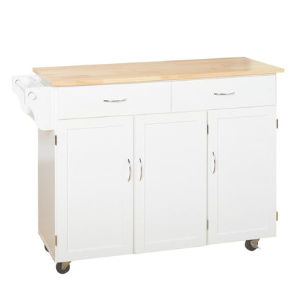 Chariot de cuisine Addie de Simple Living avec plateau en bois