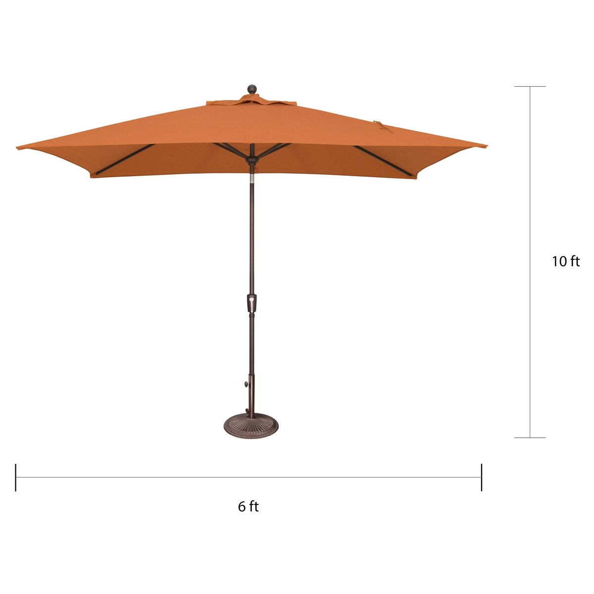 Parasol inclinable rectangulaire SimplyShade Catalina de 3 mètres avec bouton-poussoir