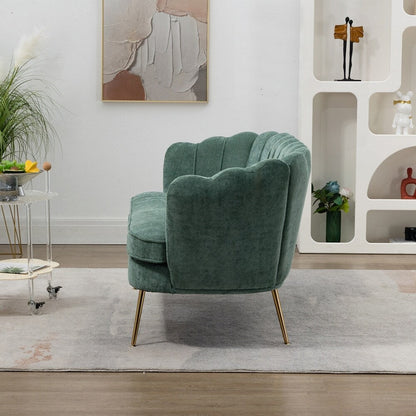 Petit canapé de salon, canapé deux places avec pieds en métal doré - 2 places