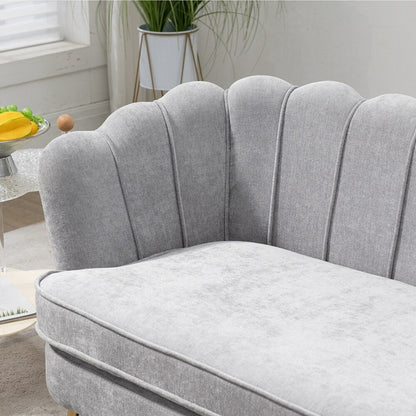 Petit canapé de salon, canapé deux places avec pieds en métal doré - 2 places