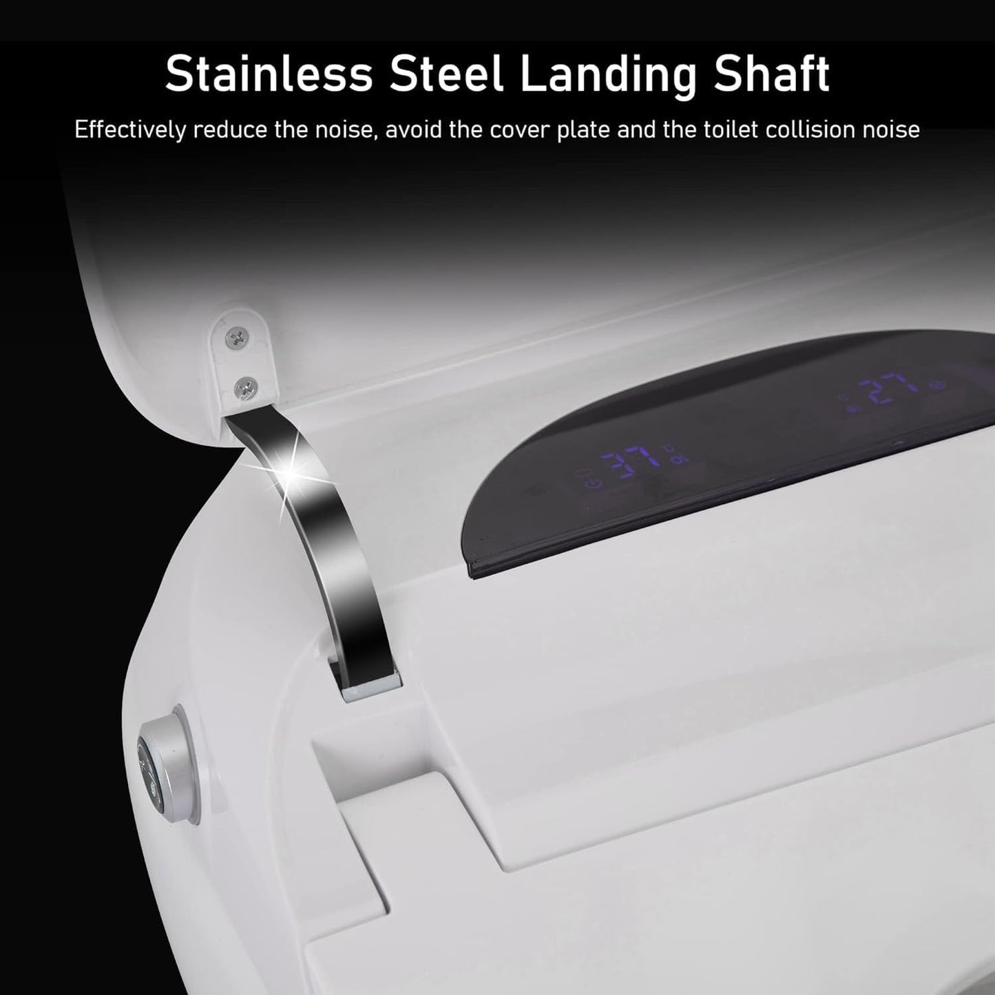 Toilettes intelligentes, Bidet à une pièce pour salles de bain, Toilettes modernes allongées avec eau chaude, Double chasse d'eau automatique, Fonctionnement par capteur de pied