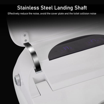 Toilettes intelligentes, Bidet à une pièce pour salles de bain, Toilettes modernes allongées avec eau chaude, Double chasse d'eau automatique, Fonctionnement par capteur de pied