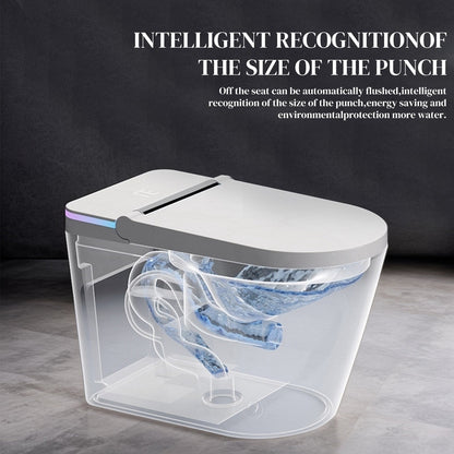 Toilettes intelligentes, Bidet à une pièce pour salles de bain, Toilettes modernes allongées avec eau chaude, Double chasse d'eau automatique, Fonctionnement par capteur de pied