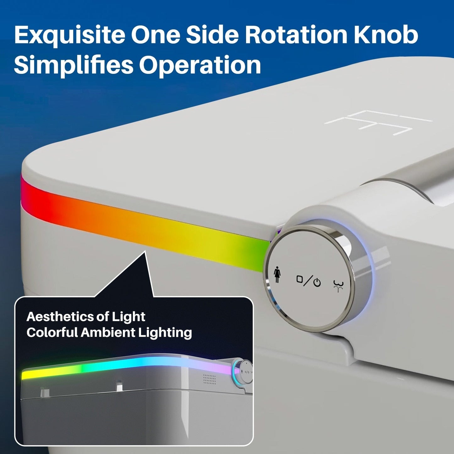 Toilettes intelligentes, Bidet à une pièce pour salles de bain, Toilettes modernes allongées avec eau chaude, Double chasse d'eau automatique, Fonctionnement par capteur de pied