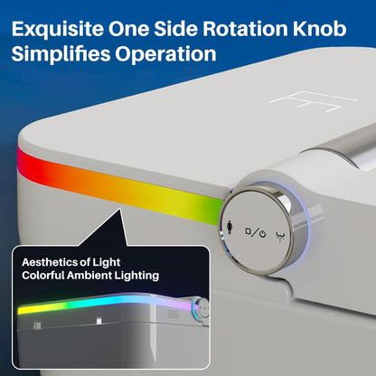 Toilettes intelligentes, Bidet à une pièce pour salles de bain, Toilettes modernes allongées avec eau chaude, Double chasse d'eau automatique, Fonctionnement par capteur de pied