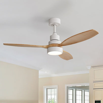Ventilateur de plafond intérieur en bois Sofucor 52 avec télécommande, éclairage intégré en option.