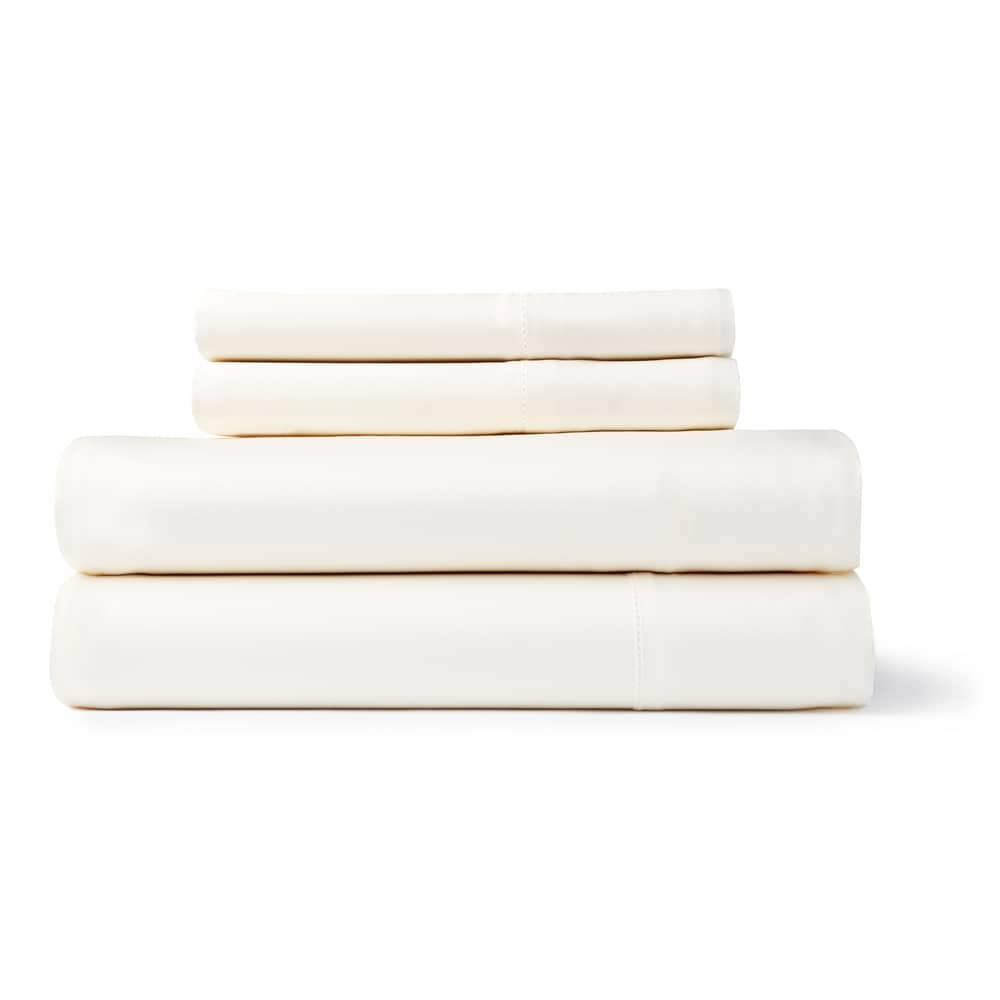 Jeu de draps en rayonne de bambou, couleur unie, respirant, avec poches profondes.