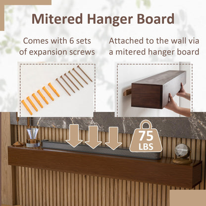 Étagère murale flottante pour cheminée en pin massif