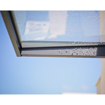 Auvent de porte et de fenêtre Sophia de 3 pieds, gris transparent