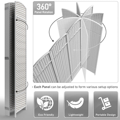 Sorbus Écran de séparation de pièce à 6 panneaux, grand écran de confidentialité, extra large, à double charnière, en maille tissée à la main, pliable - 6 pieds