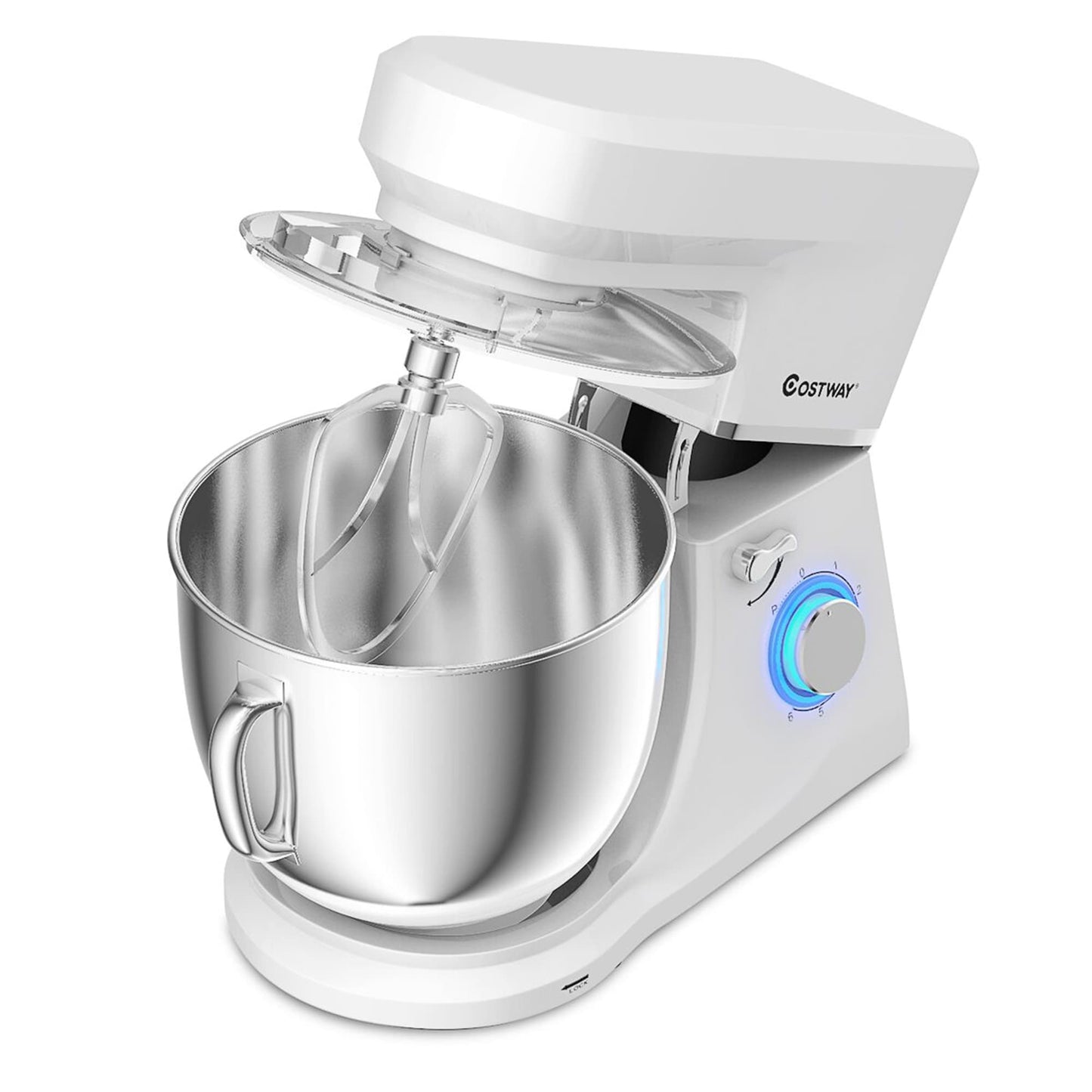 Robot pâtissier 7,5 Qt, 6 vitesses, tête inclinable, avec batteur électrique