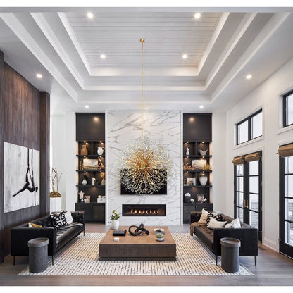 Luminaire suspendu en forme d'étoile de 47 pouces de large avec cristaux