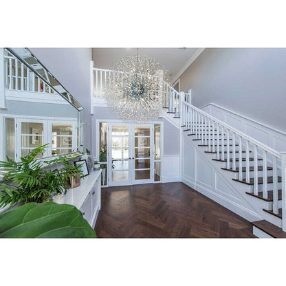 Luminaire suspendu en forme d'étoile de 47 pouces de large avec cristaux