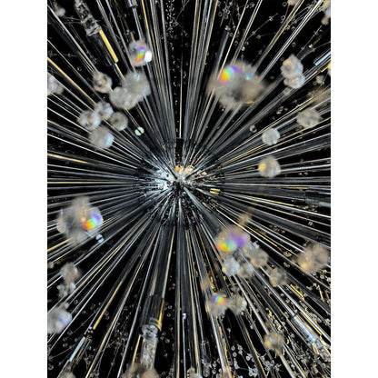 Luminaire suspendu en forme d'étoile de 47 pouces de large avec cristaux