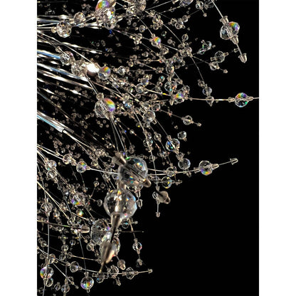 Luminaire suspendu en forme d'étoile de 47 pouces de large avec cristaux