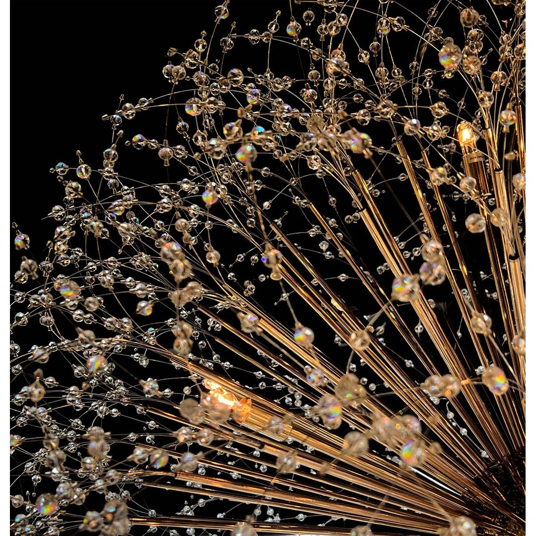 Luminaire suspendu en forme d'étoile de 47 pouces de large avec cristaux