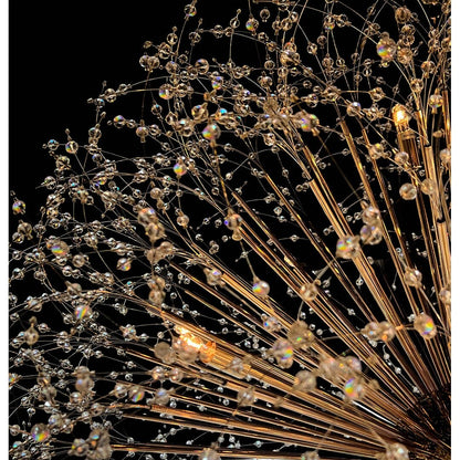 Luminaire suspendu en forme d'étoile de 47 pouces de large avec cristaux