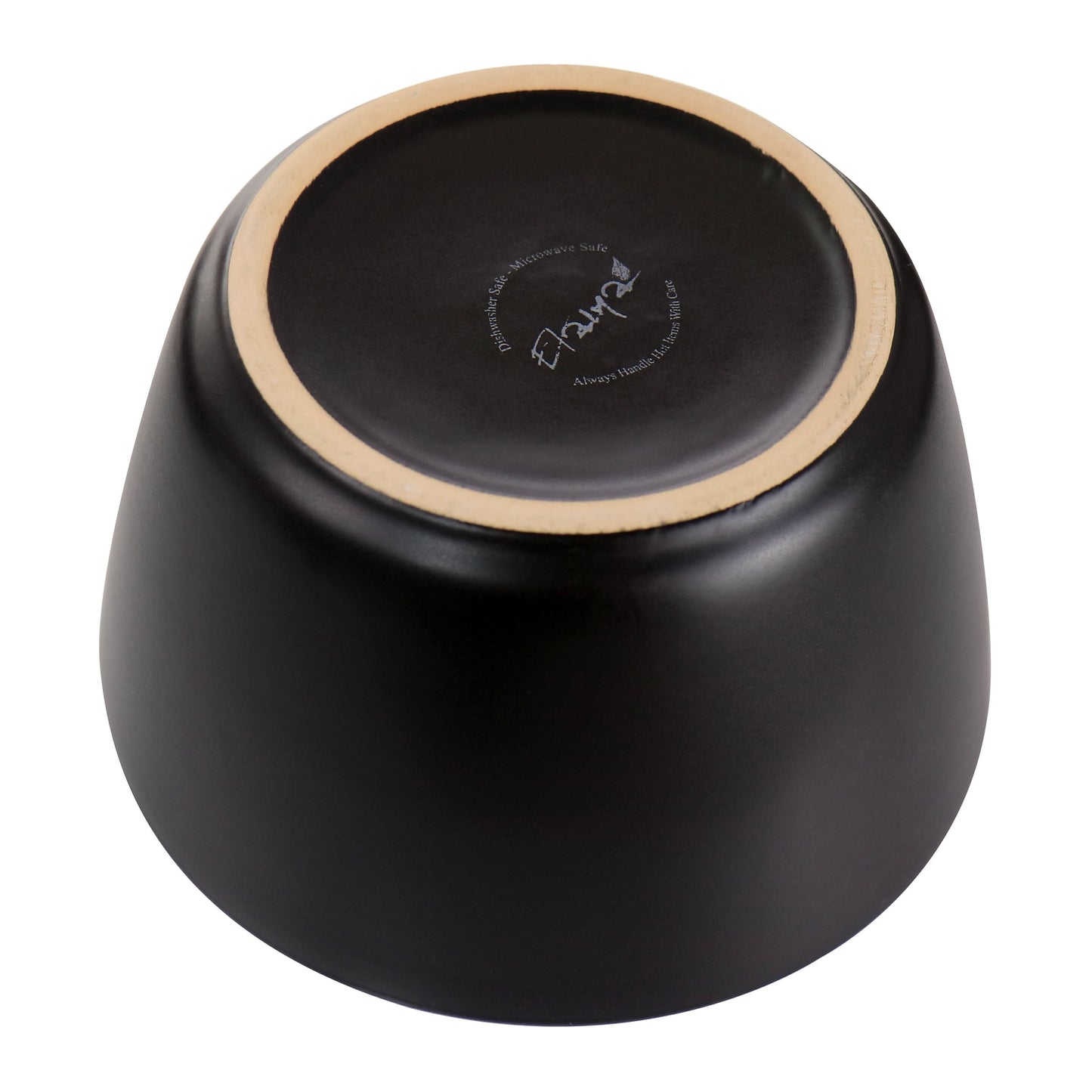 Service de table en grès 16 pièces noir avec bord doré