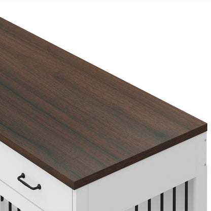 Meuble-cage pour chien en bois élégant avec rangement, 3 tiroirs