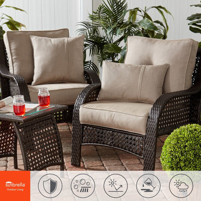 Ensemble de coussins d'extérieur Sunbrella Premium pour assise profonde, 2 pièces