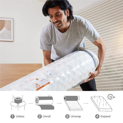 Matelas hybride en mousse à mémoire de forme avec gel, moelleux, de 30 cm (12 po) d'épaisseur, rafraîchissant et respirant, certifié CertiPUR-US, SGS et OEKO-TEX.