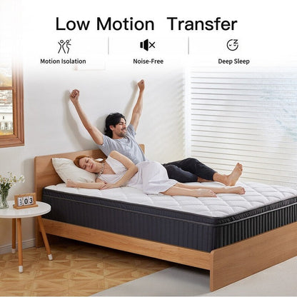 Matelas hybride en mousse à mémoire de forme avec gel, moelleux, de 30 cm (12 po) d'épaisseur, rafraîchissant et respirant, certifié CertiPUR-US, SGS et OEKO-TEX.